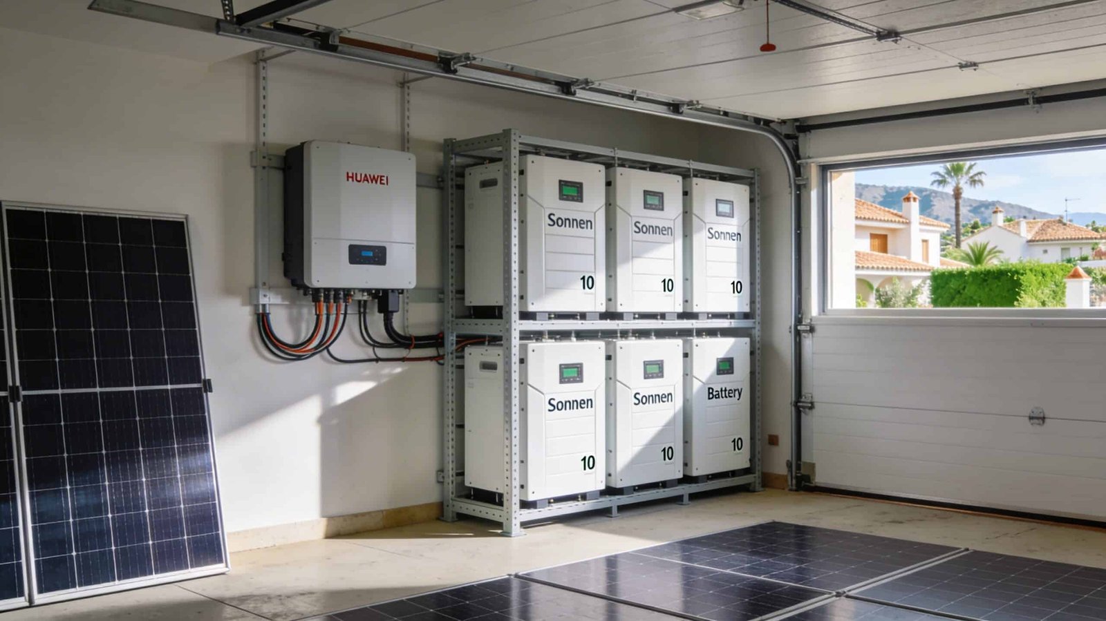 Baterías solares para almacenamiento de energía en instalación fotovoltaica en Málaga