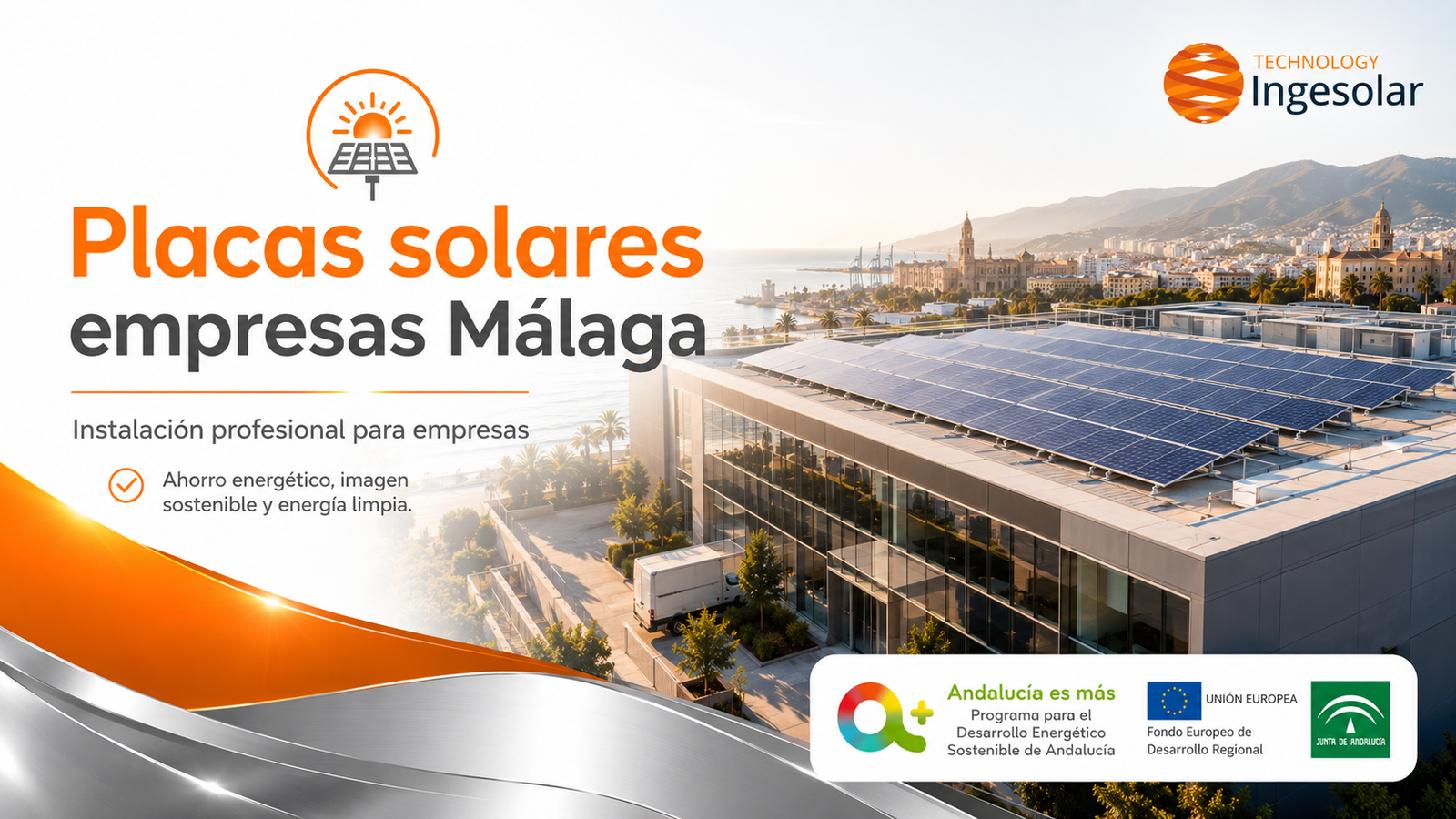 Placas solares para empresas en Málaga con instalación fotovoltaica profesional de Ingesolar