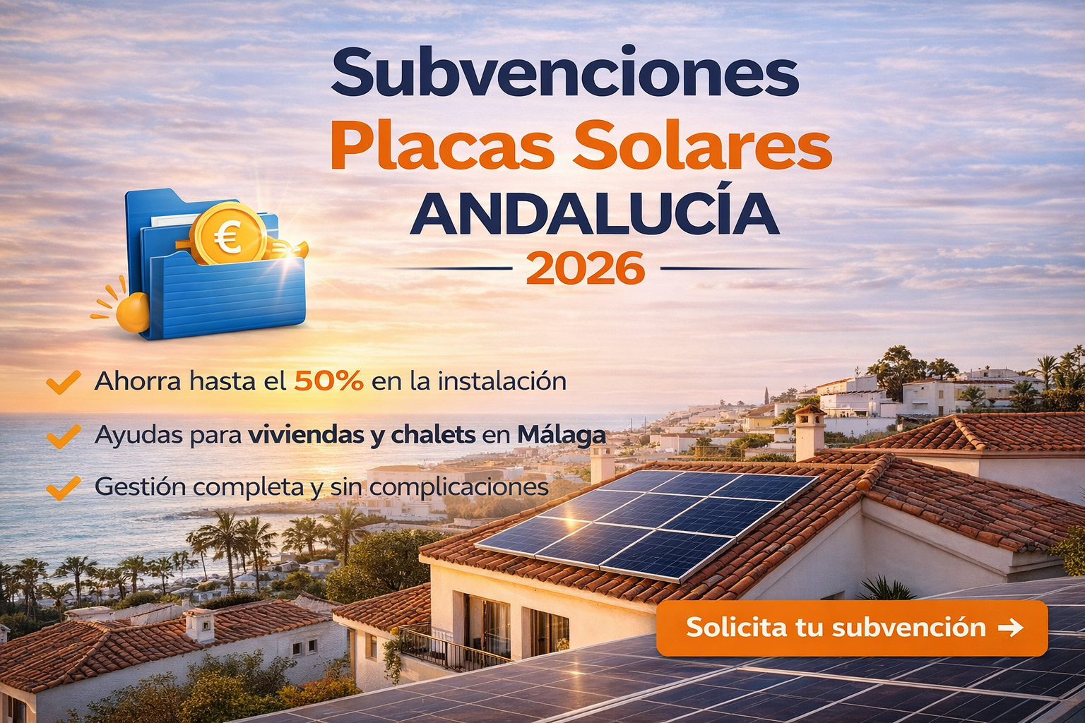 subvenciones placas solares en Andalucía para viviendas en Málaga