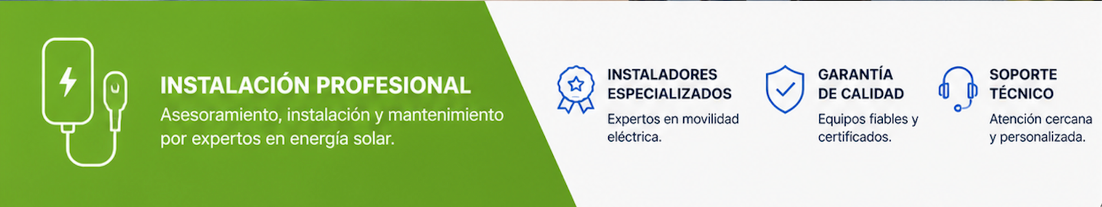 Instalación de cargador para coche eléctrico en vivienda con placas solares y carga inteligente en Málaga.