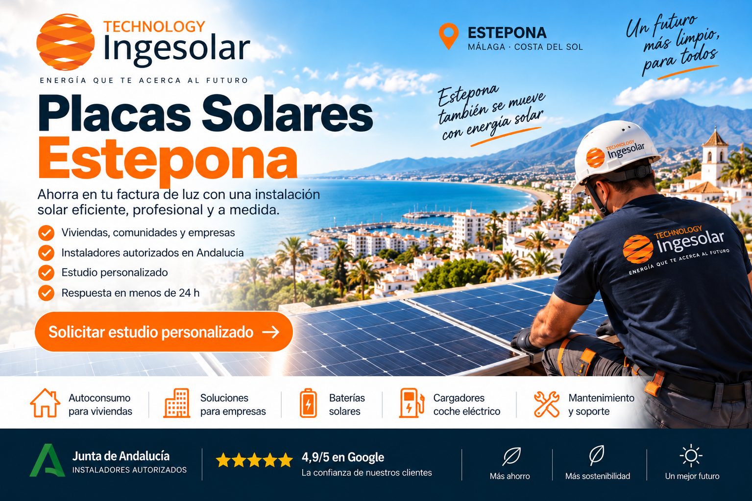 Instalación de placas solares en Estepona - Ingesolar